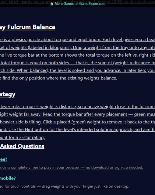 Fulcrum Balance